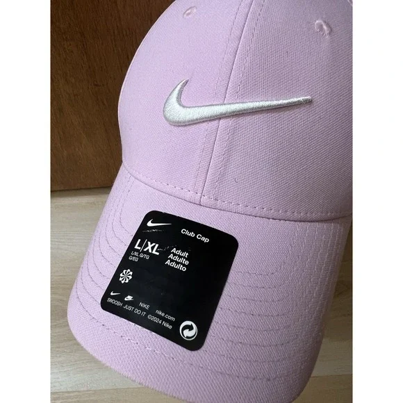 NWT Nike Dri Fit Club Cap Swoosh Adult Golf Hat Pink L/XL Adjustable NEW - Picture 2 of 8